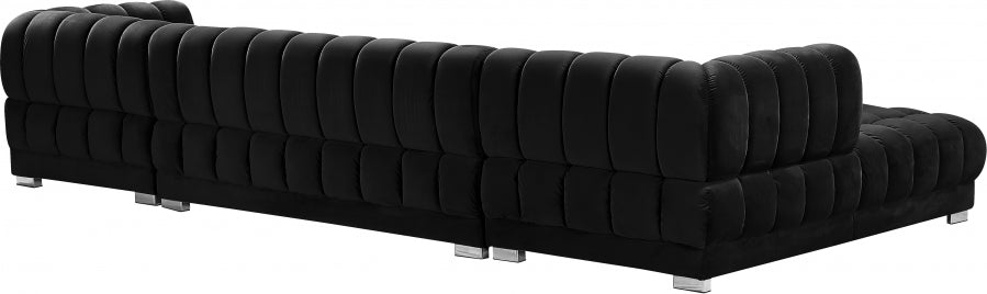 Gwen Velvet 3pc. Sectional - MyWaynesHome #