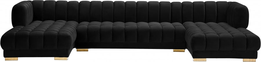 Gwen Velvet 3pc. Sectional - MyWaynesHome #