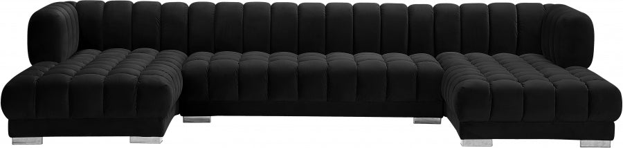 Gwen Velvet 3pc. Sectional - MyWaynesHome #