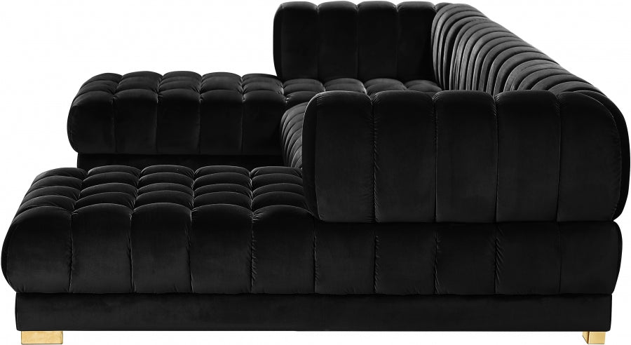 Gwen Velvet 3pc. Sectional - MyWaynesHome #