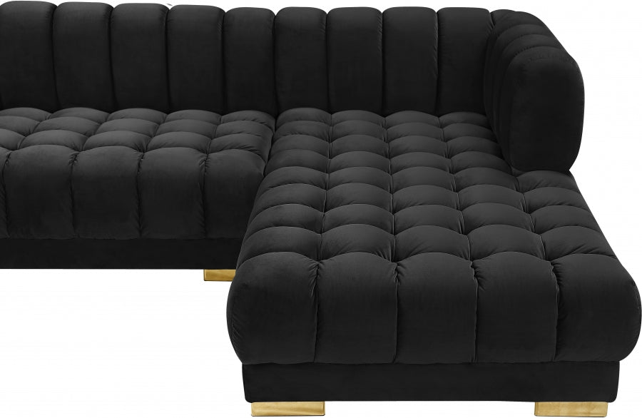 Gwen Velvet 3pc. Sectional - MyWaynesHome #