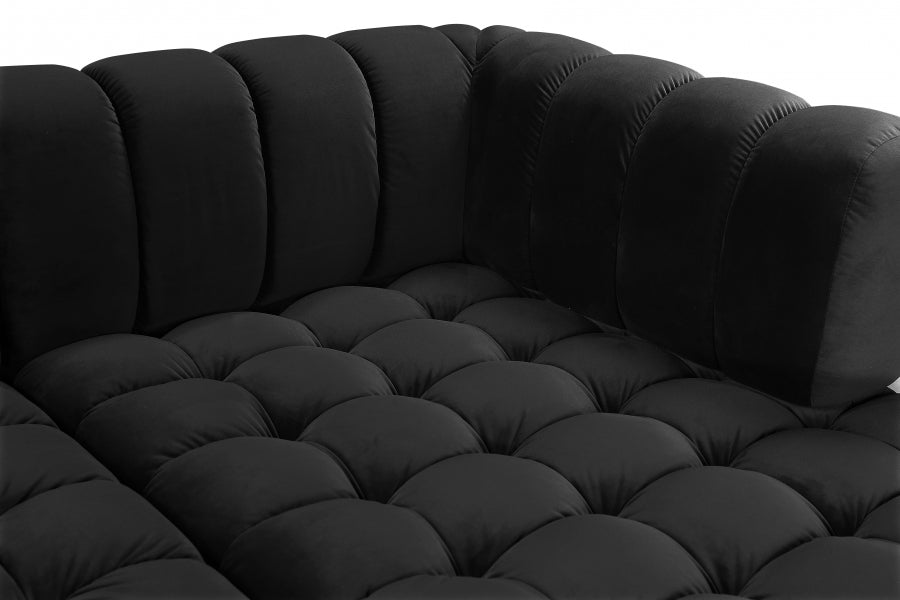 Gwen Velvet 3pc. Sectional - MyWaynesHome #