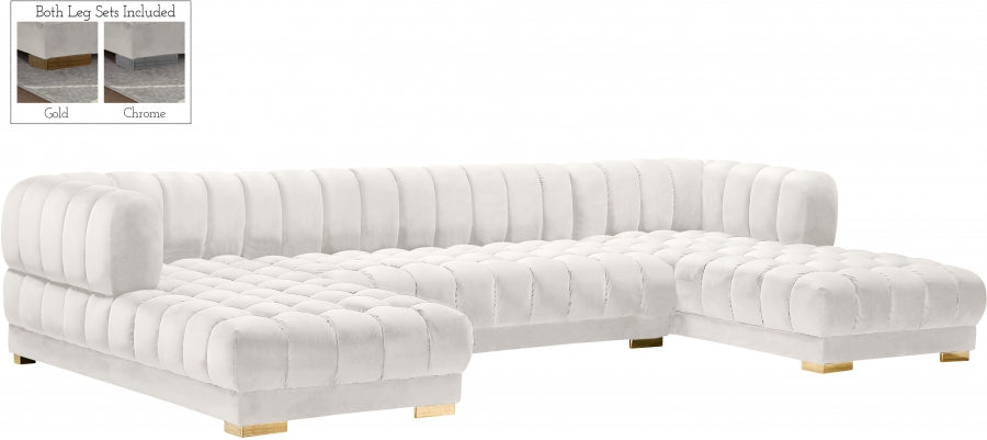 Gwen Velvet 3pc. Sectional