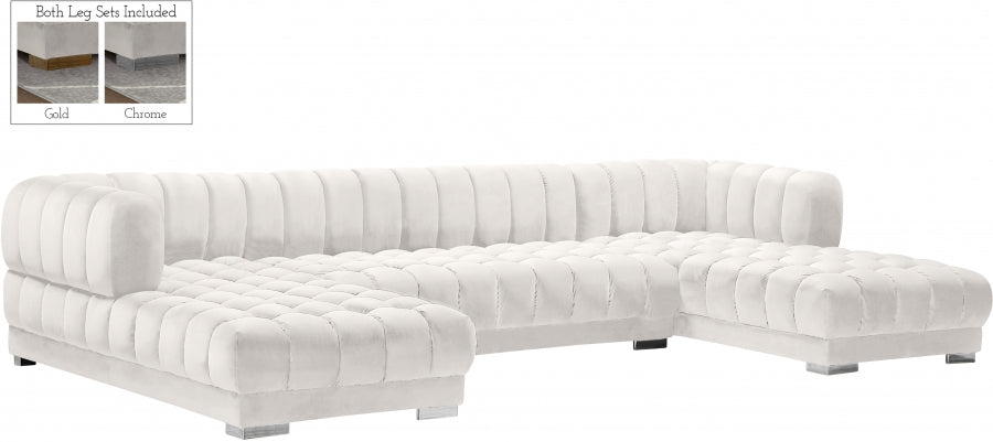 Gwen Velvet 3pc. Sectional