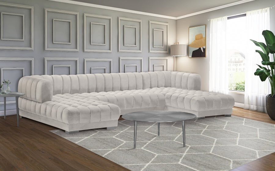 Gwen Velvet 3pc. Sectional
