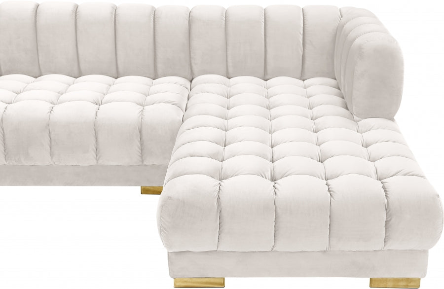 Gwen Velvet 3pc. Sectional