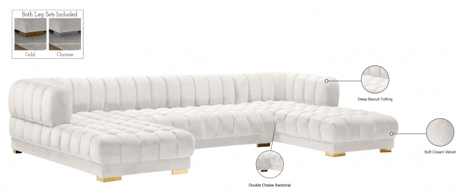 Gwen Velvet 3pc. Sectional