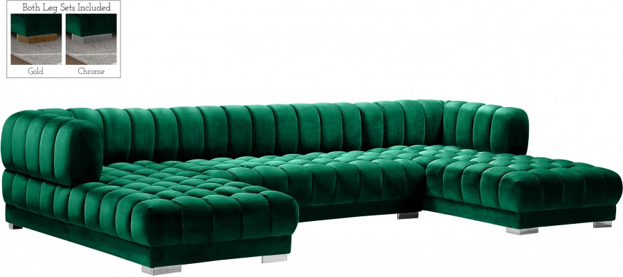 Gwen Velvet 3pc. Sectional