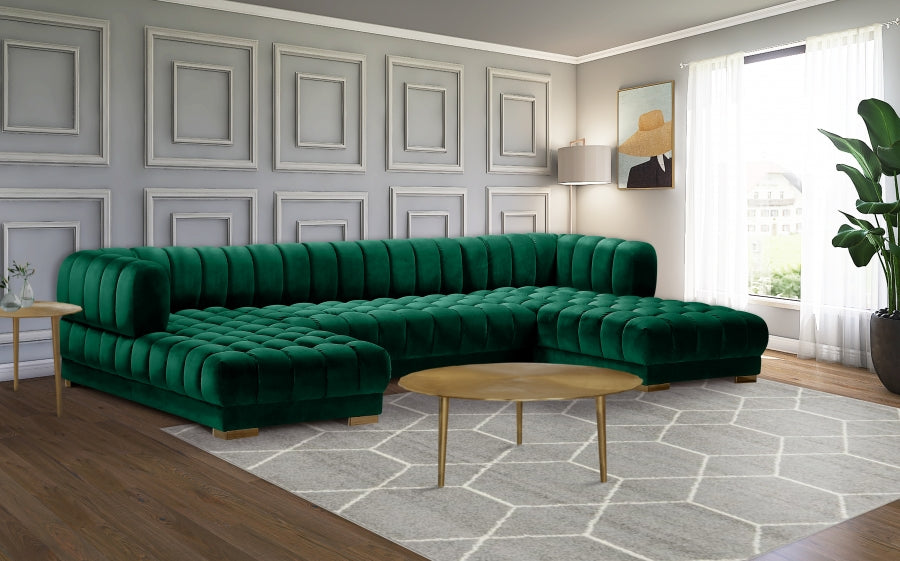 Gwen Velvet 3pc. Sectional