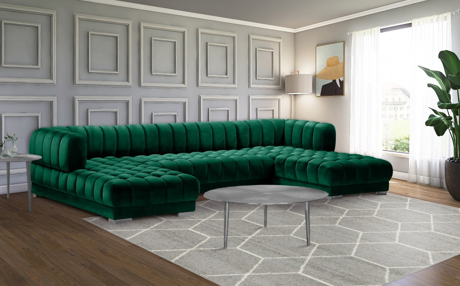 Gwen Velvet 3pc. Sectional