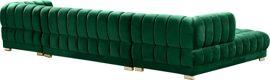 Gwen Velvet 3pc. Sectional