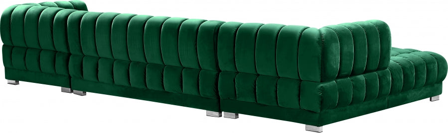 Gwen Velvet 3pc. Sectional