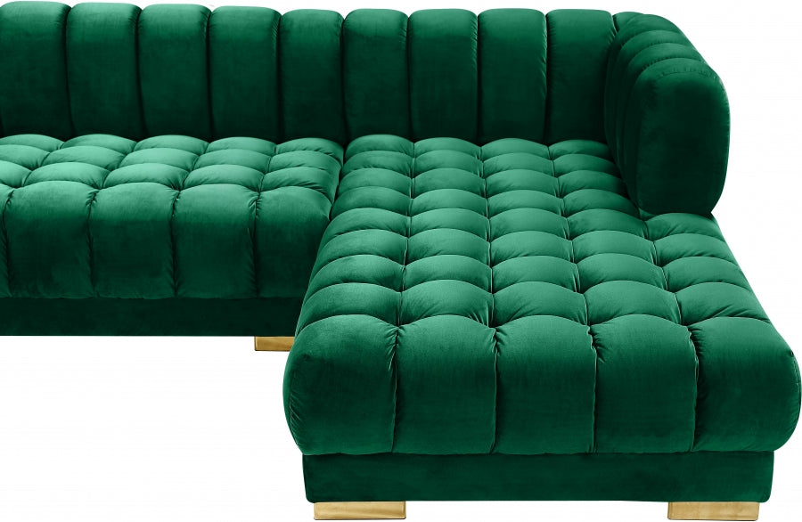 Gwen Velvet 3pc. Sectional