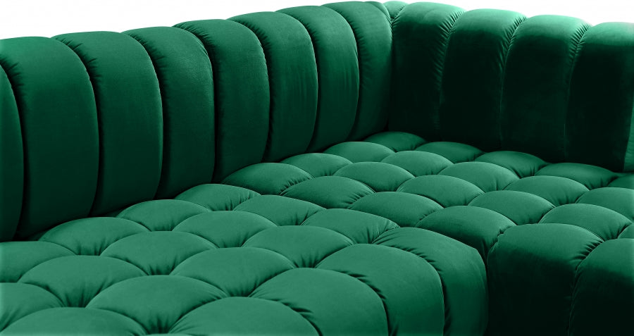 Gwen Velvet 3pc. Sectional