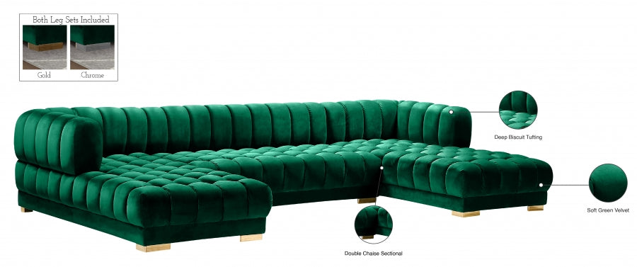 Gwen Velvet 3pc. Sectional