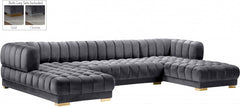 Gwen Velvet 3pc. Sectional - MyWaynesHome #