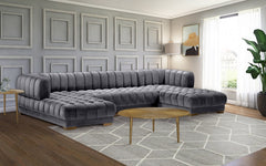 Gwen Velvet 3pc. Sectional - MyWaynesHome #