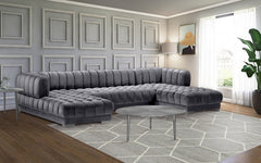 Gwen Velvet 3pc. Sectional - MyWaynesHome #