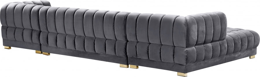 Gwen Velvet 3pc. Sectional - MyWaynesHome #