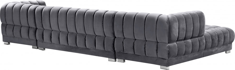 Gwen Velvet 3pc. Sectional - MyWaynesHome #