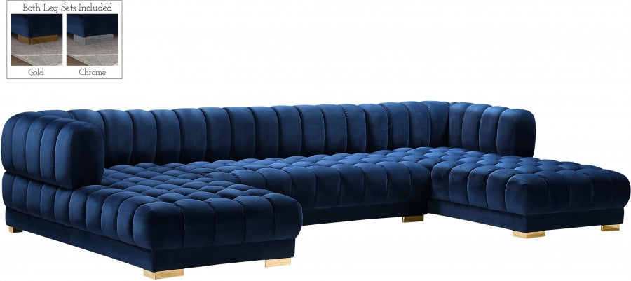Gwen Velvet 3pc. Sectional