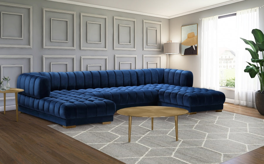 Gwen Velvet 3pc. Sectional