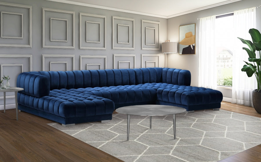Gwen Velvet 3pc. Sectional