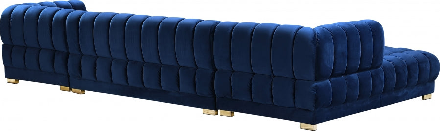 Gwen Velvet 3pc. Sectional