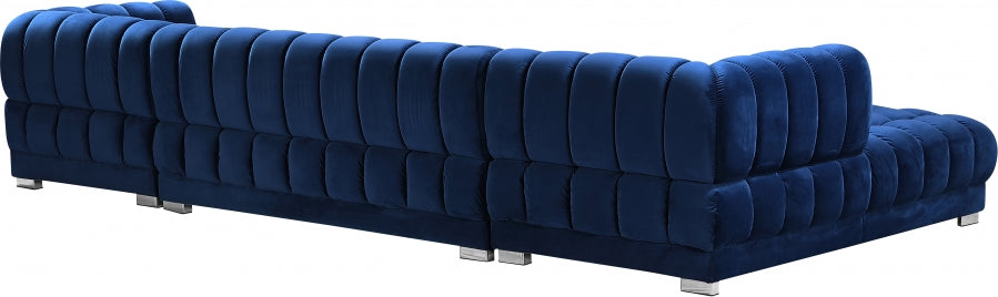 Gwen Velvet 3pc. Sectional