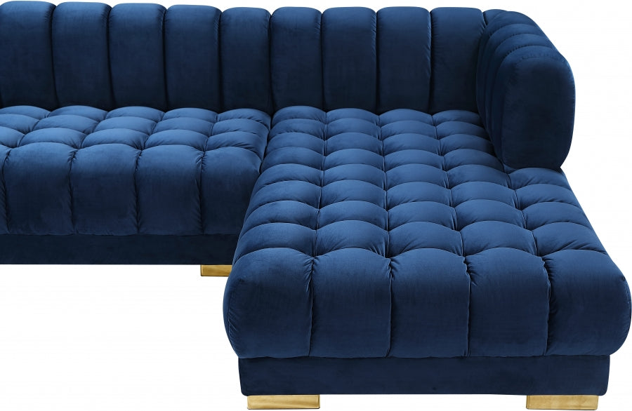Gwen Velvet 3pc. Sectional