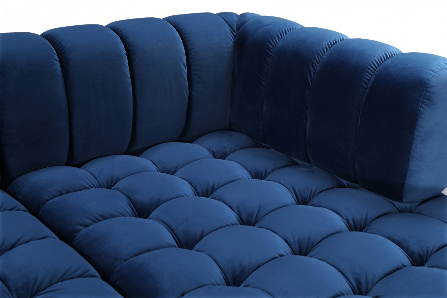 Gwen Velvet 3pc. Sectional