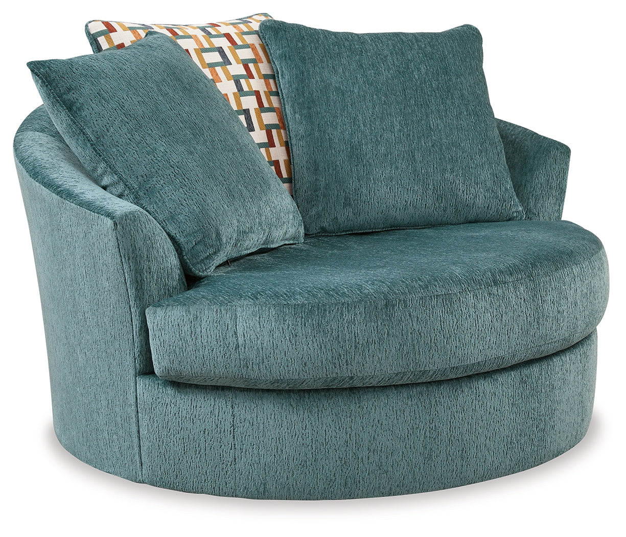Laylabrook Teal Oversized Swivel Accent Chair