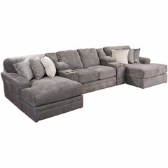 Mammoth Modular 5 Piece Sectional with Double Chaise and Storage Console - MyWaynesHome #