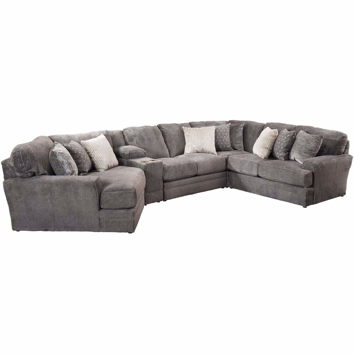 Mammoth Modular 5 Piece Sectional with Piano Wedge and Storage Console - MyWaynesHome #
