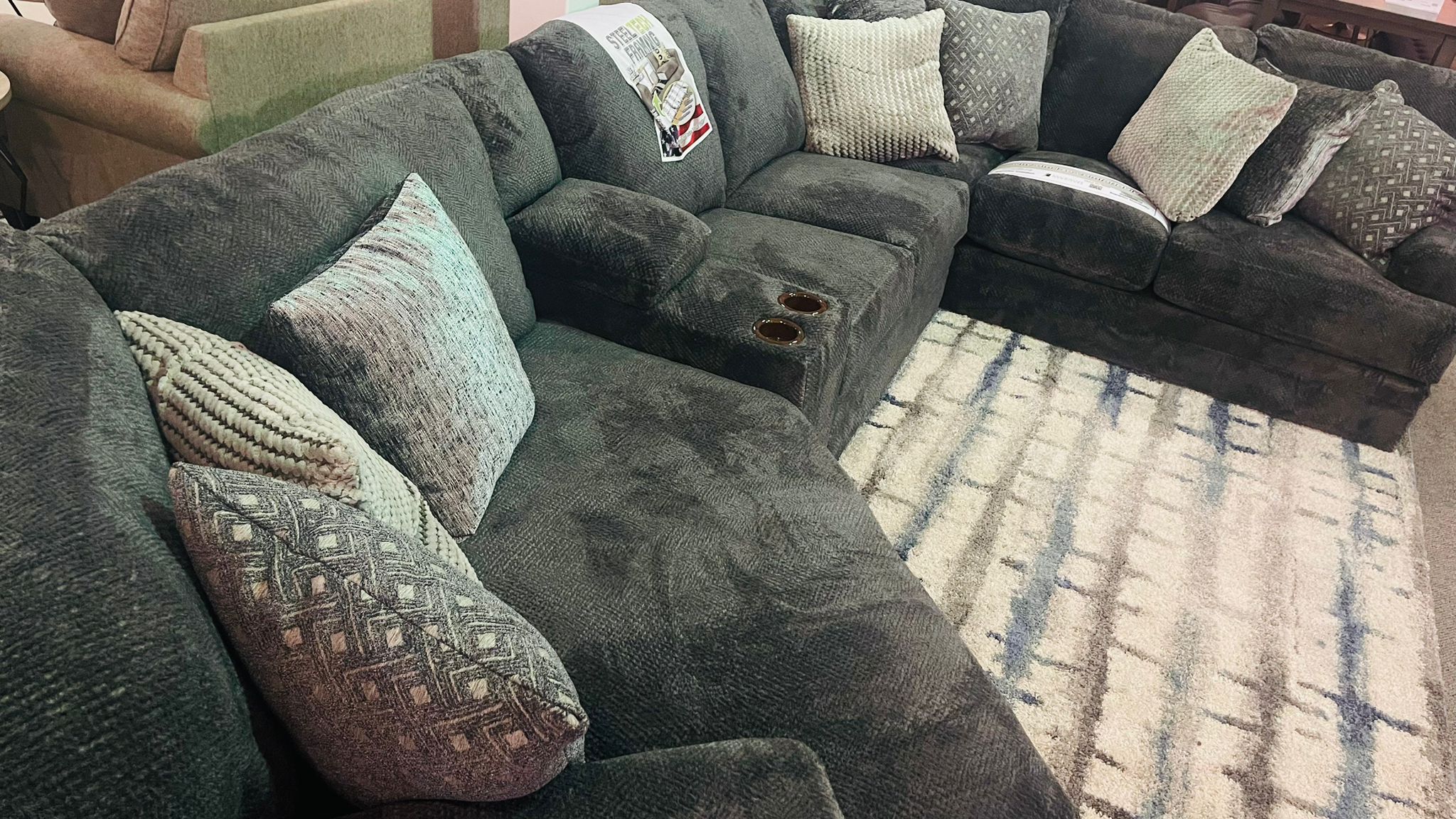 Mammoth Modular 5 Piece Sectional with Piano Wedge and Storage Console - MyWaynesHome #