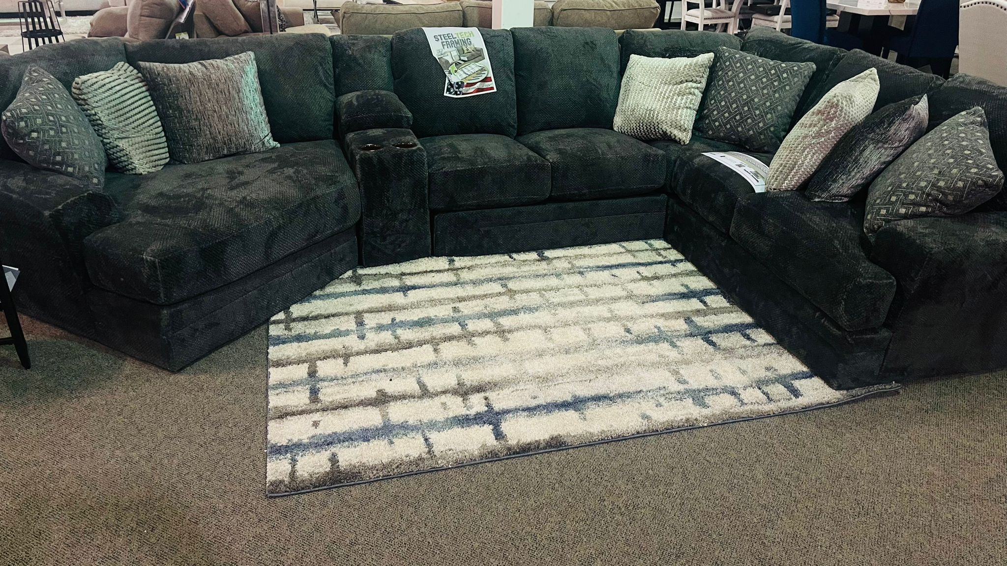 Mammoth Modular 5 Piece Sectional with Piano Wedge and Storage Console - MyWaynesHome #