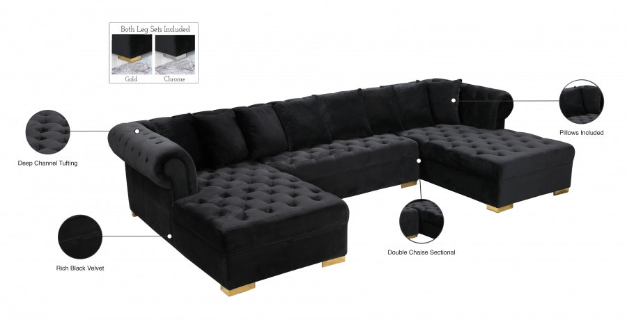 Presley 3pc. Velvet Sectional