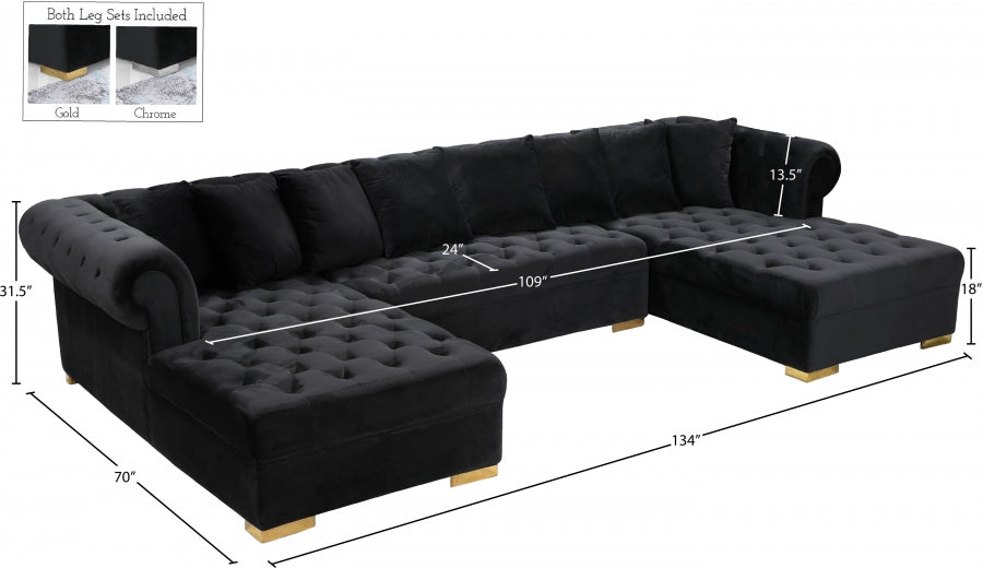 Presley 3pc. Velvet Sectional