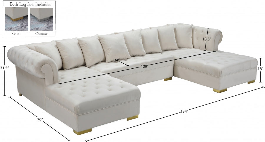 Presley 3pc. Velvet Sectional - MyWaynesHome #