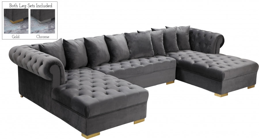 Presley 3pc. Velvet Sectional