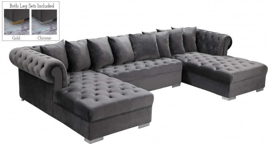 Presley 3pc. Velvet Sectional