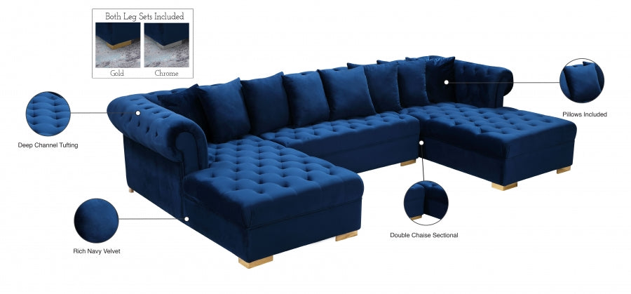 Presley 3pc. Velvet Sectional