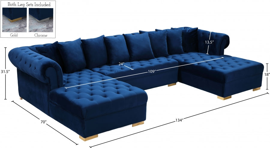 Presley 3pc. Velvet Sectional
