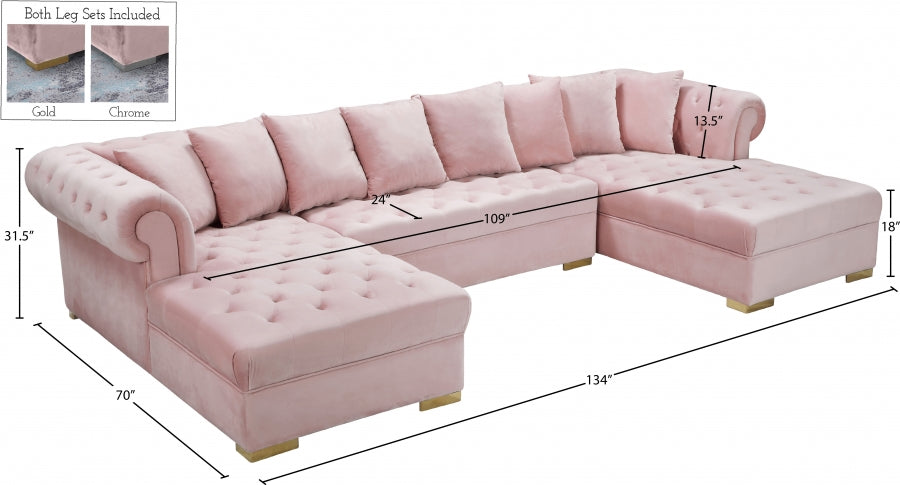 Presley 3pc. Velvet Sectional