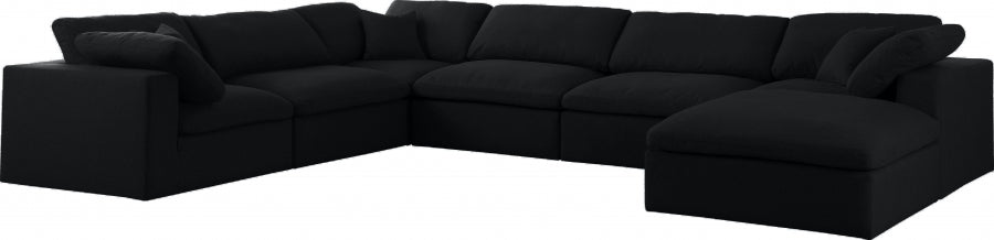 Serene Linen Deluxe Modular Down Filled Cloud-Like Comfort Overstuffed Reversible Sectional - MyWaynesHome #