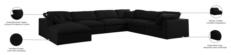 Serene Linen Deluxe Modular Down Filled Cloud-Like Comfort Overstuffed Reversible Sectional - MyWaynesHome #