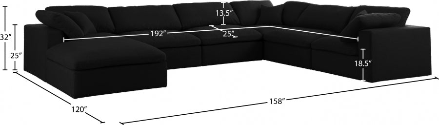Serene Linen Deluxe Modular Down Filled Cloud-Like Comfort Overstuffed Reversible Sectional - MyWaynesHome #