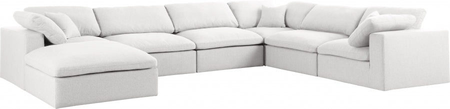 Serene Linen Deluxe Modular Down Filled Cloud-Like Comfort Overstuffed Reversible Sectional - MyWaynesHome #