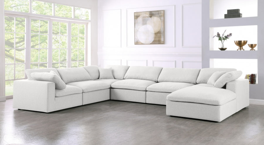 Serene Linen Deluxe Modular Down Filled Cloud-Like Comfort Overstuffed Reversible Sectional - MyWaynesHome #