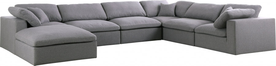 Serene Linen Deluxe Modular Down Filled Cloud-Like Comfort Overstuffed Reversible Sectional - MyWaynesHome #